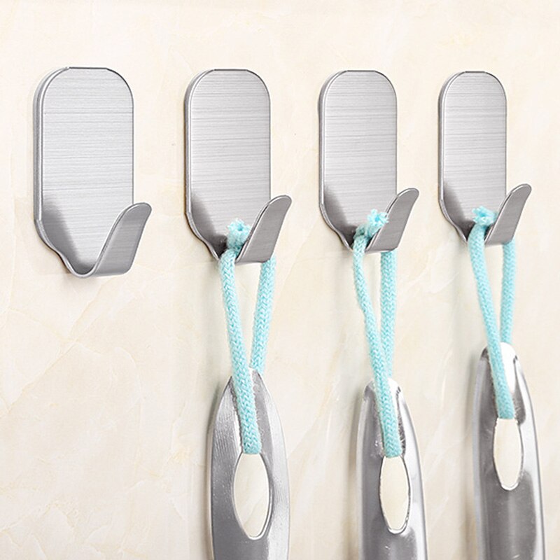 Zelfklevende haken, beeway roestvrijstalen 3m-zijdige klevende wandhanger voor keuken, badkamer, kantoor, geen boorlijm nodig