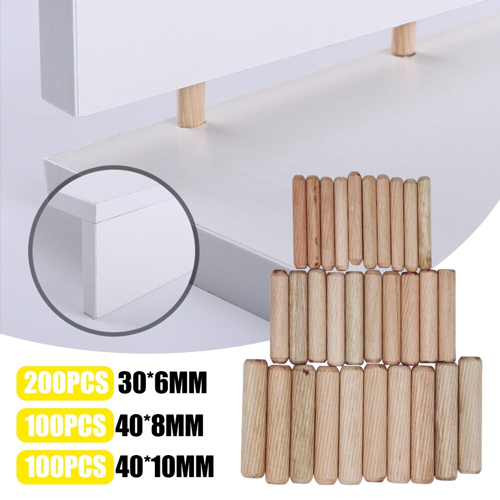 400 pièces/ensemble bricolage cannelé bois cheville droite rainuré broches multifonction meubles porte cylindre Durable facile Insertion maison conique