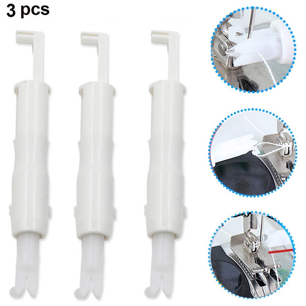 3pcs Machine Needle Inserter Automatic Threader Sewing Threading Tool for Sewing Machine IQ6: 3pcs White