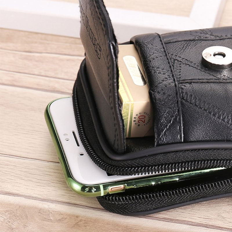 Vintage Leather Waist Bag Belt Loop Holster Carry Phone Pouch Wallet Case