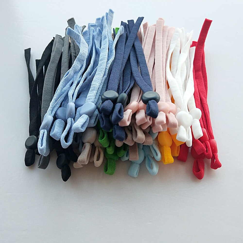 10 Pcs Diy Platte Masker Elastische Band Zwart Wit Rubber Touw Oor Opknoping Touw Verstelbare Zachte Elastische Naaien Ambachtelijke Accessoires