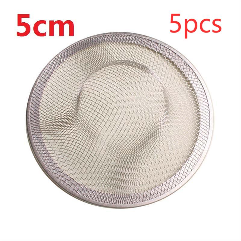 5pcs Stainless Steel Bathtub Hair Catcher Stopper Shower Drain Hole Filter Trap Kitchen Metal Sink Strainer Kitchen Supplies: 5pcs 5cm
