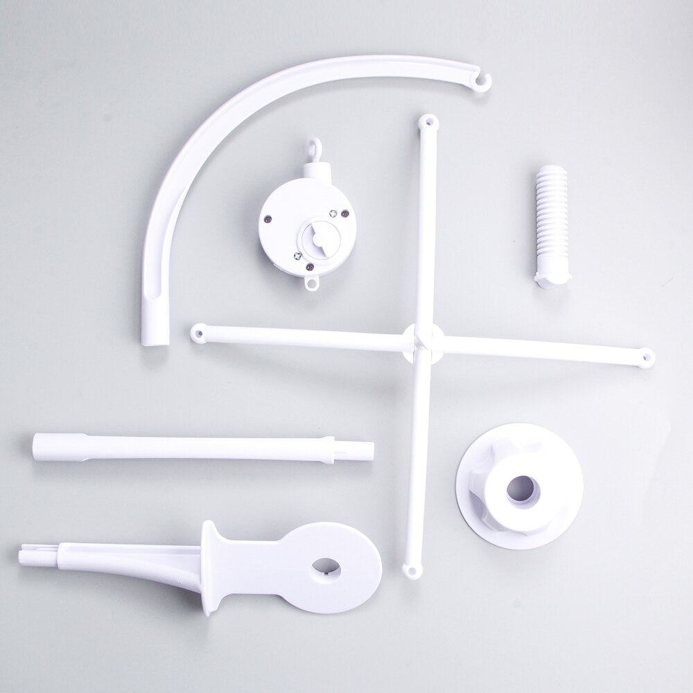 White Baby Rattles Infant Mobile Bed Bell Toy Rattles Bracket Set Holder Arm Wind-up Hugs Music Boxes Baby Toys Developing Toys