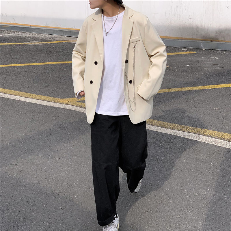 Chaqueta Coreana de primavera y otoño para hombre, traje informal de Color sólido a la , chaqueta de vestir para negocios, M-2XL