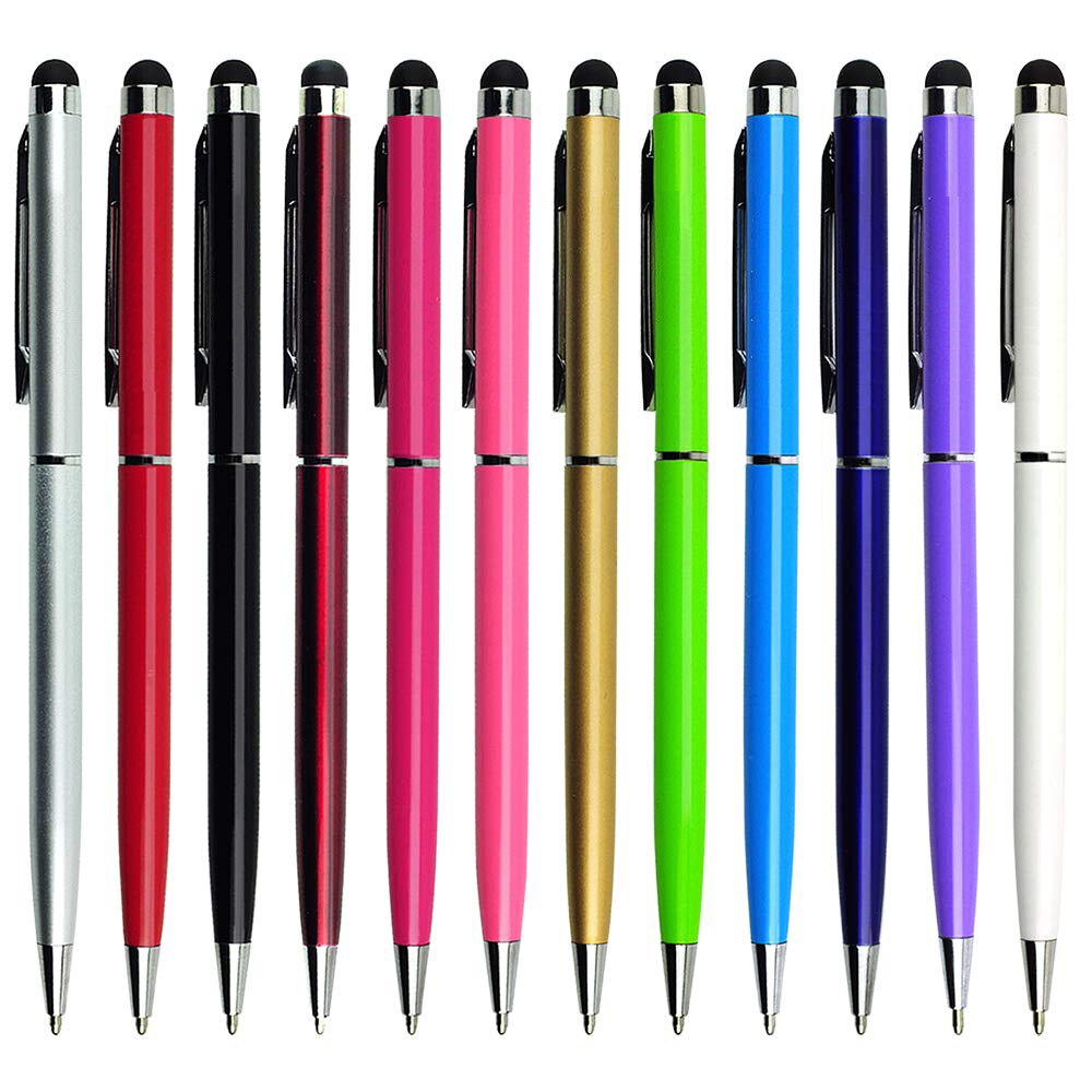 10pcs/set Universal 2 in 1 Metal Stylus Pens with Ballpoint Pens Touch Screen Stylo for All Capacitive Screen For