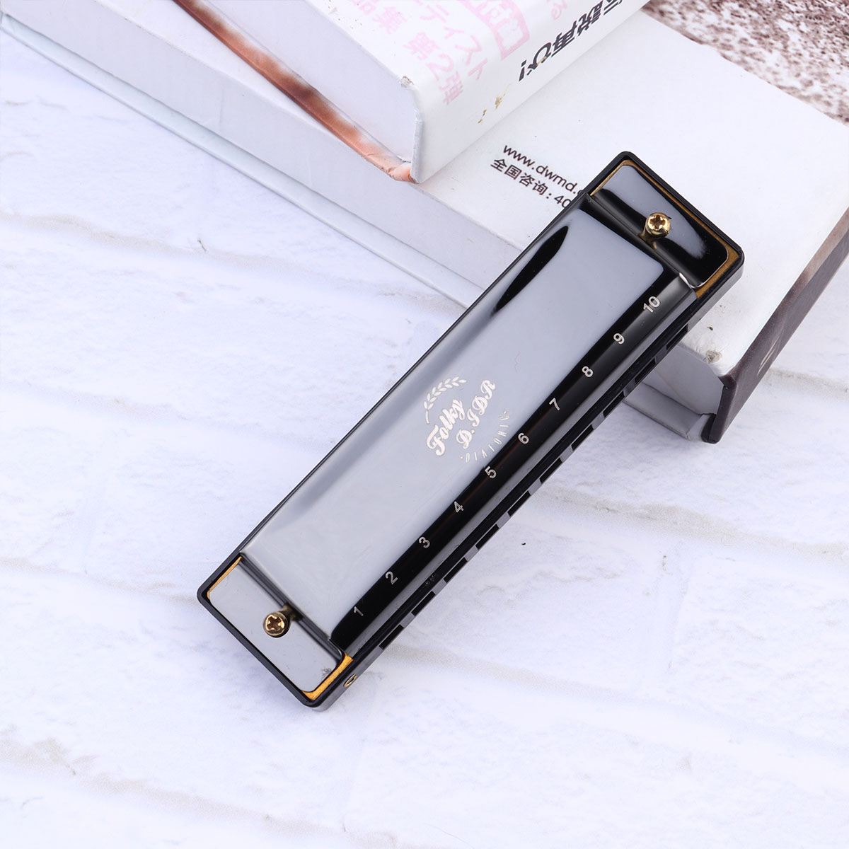 Armónica instrumento de música exquisito para estudiantes principiantes músicos (negro)