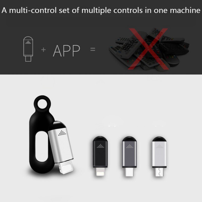 Adaptateur de télécommande infrarouge sans fil d'appareils d'ir de couleurs argentées noires pour le contrôle sans fil Micro d'usb/type-c IR
