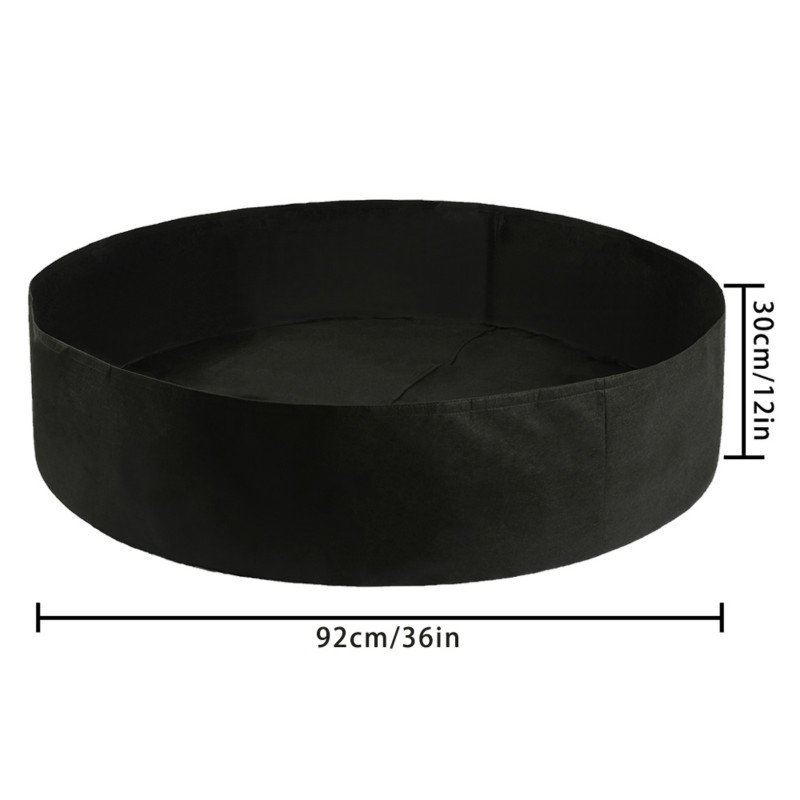 Fabric Raised Garden Bed 50 Gallons Round Planting Container Grow Bags Breathable Felt Fabric Planter Pot for Plants Nursery Pot: black M