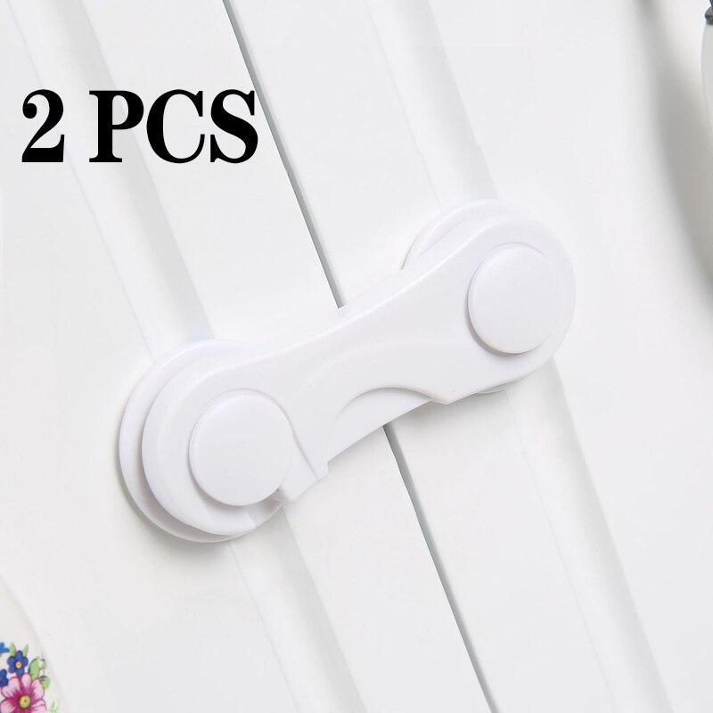 2 Stks/partij Kind Thuis Kabinet Lock Bescherming Van Kinderen Vergrendeling Deuren Voor Kinderen Veiligheid Kids Veiligheid Plastic Bescherming Lock: white2
