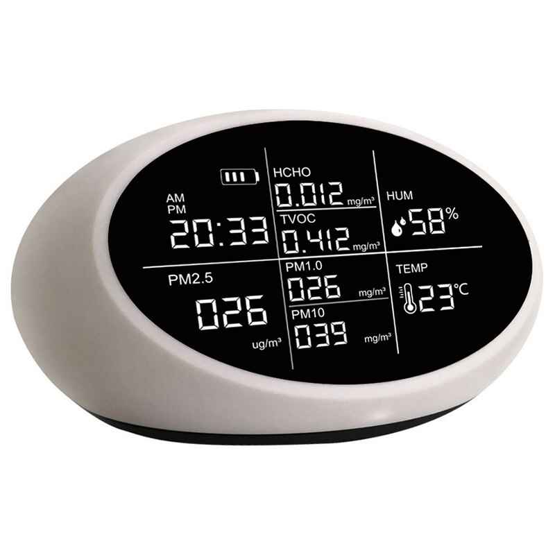 Formaldehyde Detector Air Monitor Indoor Air Monitor for Humidity,Temperature,PM2.5/PM10 HCHO TVOC