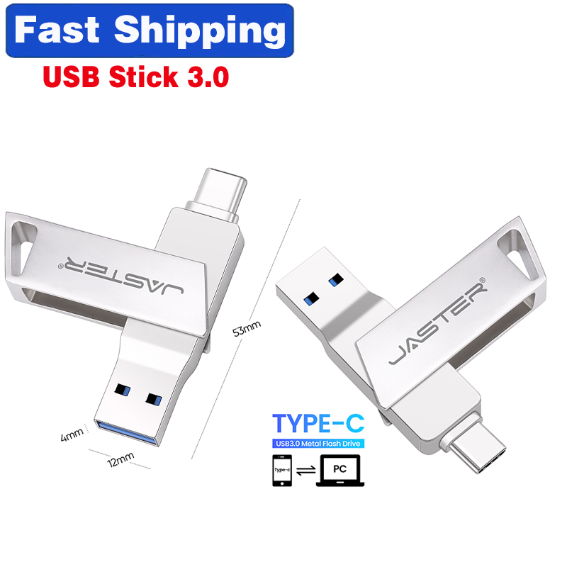 Fast High-Speed Type-C Phone USB 3.0 Flash Drive 256GB Pendrive 128GB External Storage 64GB Memory Stick 32GB Pendrive