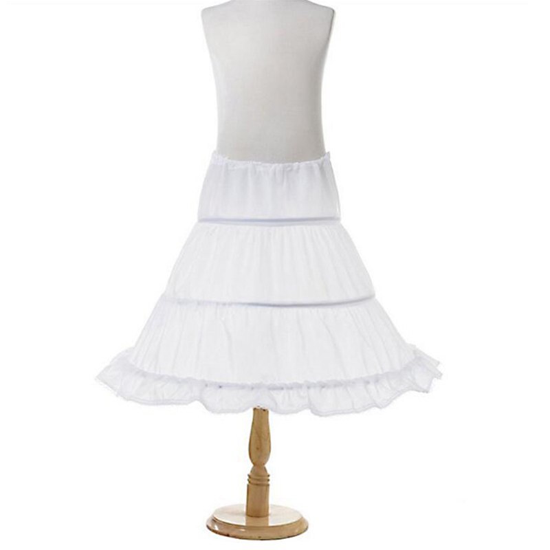 Meisjes Bloemen Petticoat 2-3 Hoops Kinderen Crinoline Voor Avond Prinses Kostuum Kids Onderrok Tutu Rok Een Lijn Wit