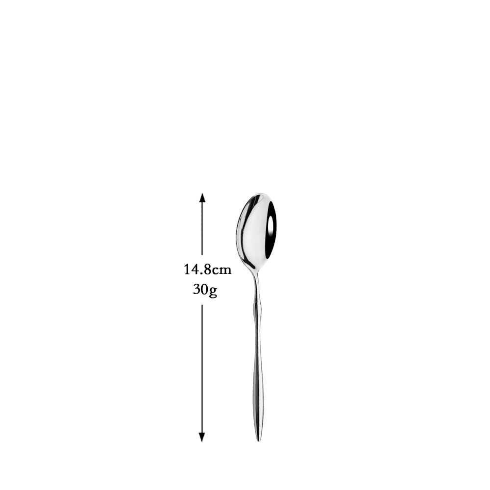 Plata 18/10 Acero inoxidable vajilla cubiertos juego de platería tenedor cuchillo cuchara vajilla cubiertos para restaurante . Exclusivo.: 1Pc Teaspoon