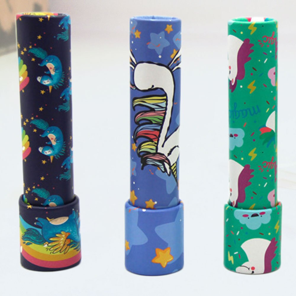 3pz di Carta caleidoscopio Poligono prisma caleidoscopio Poligono Specchio Tubo Ottico per I Bambini (Colorato)