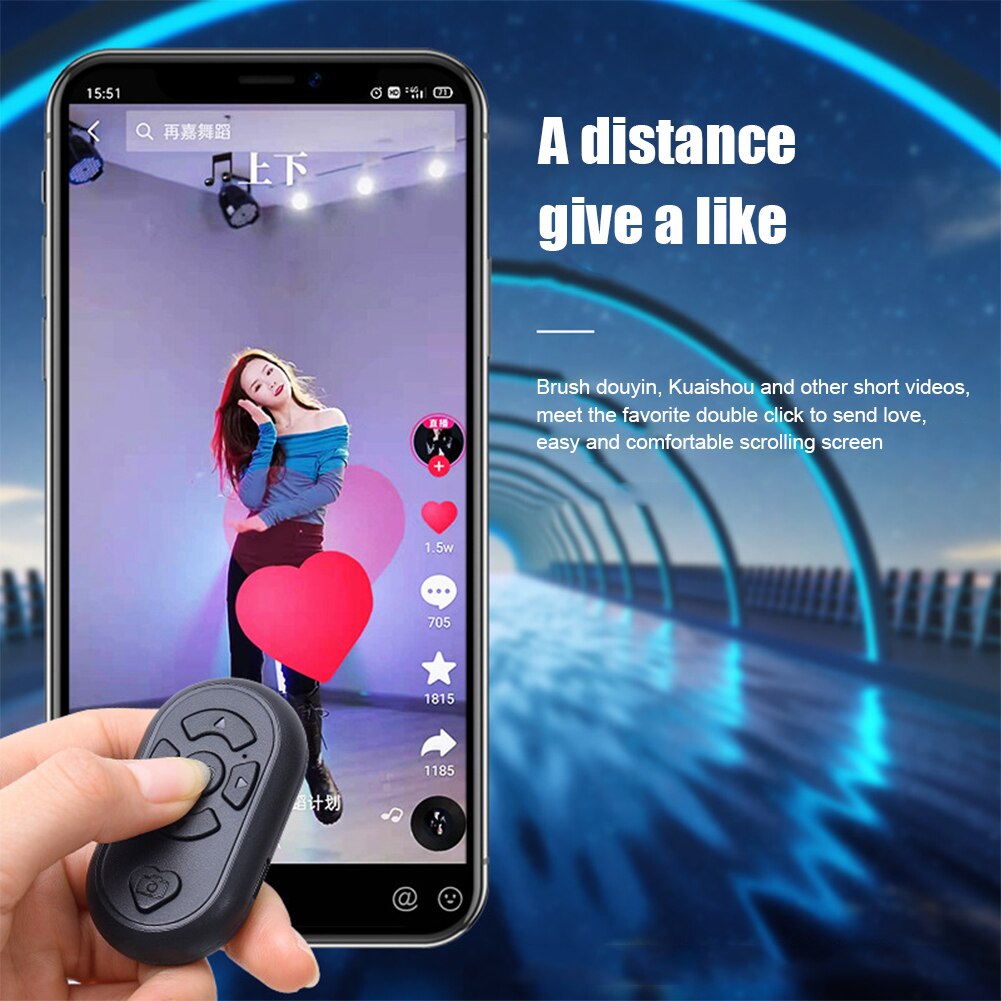 Telecomando compatibile Bluetooth tipo-c ricarica Wireless TikTok Selfie Video Magic Device Mini Controller per Android IOS