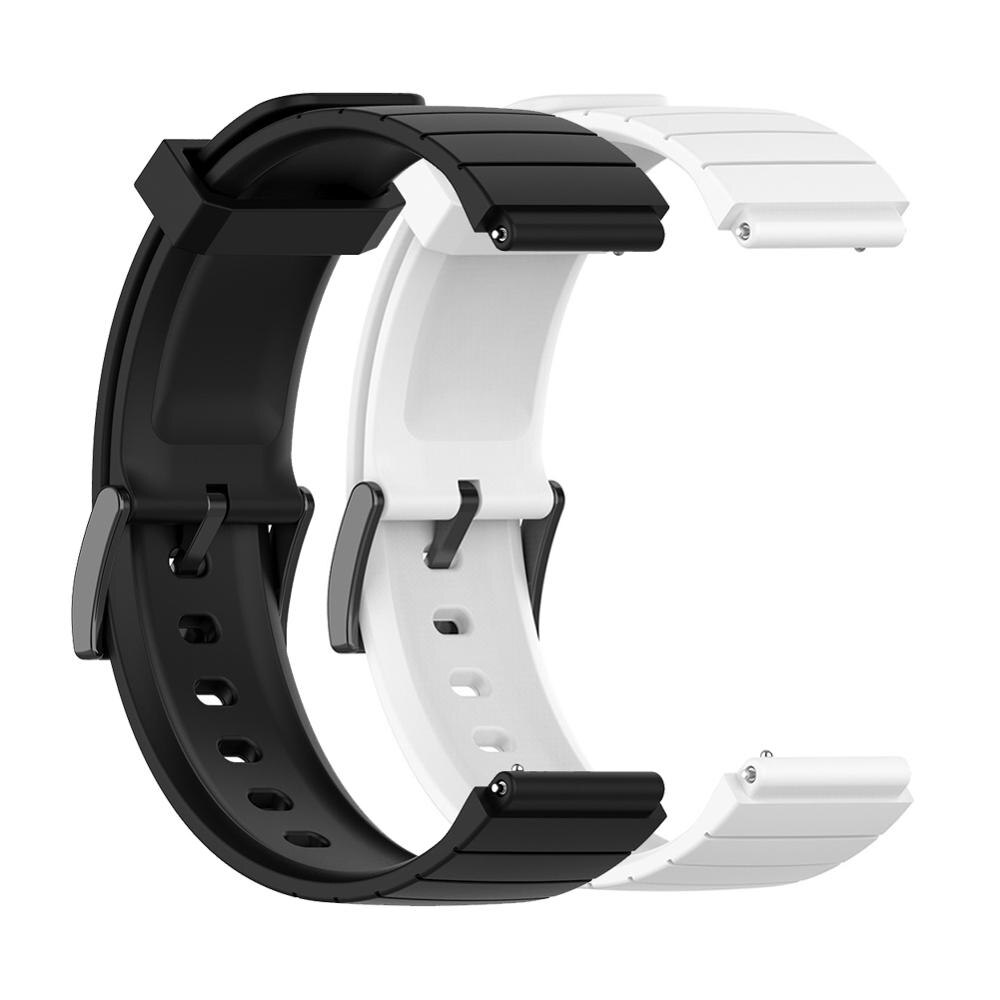 2 stuks 18mm horlogebandjes voor de xiaomi mi smart watch, zachte tpu rubberen horlogeband, vervanging voor de xiaomi mi horlogebandjes, accessoires: Zwart wit