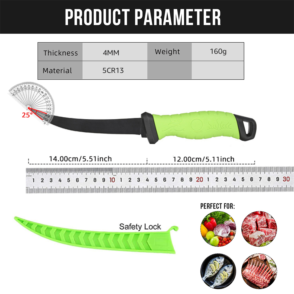 Stainless steel kitchen knife, fishing knife, fillet knife, boning knife, meat cleaver, butcher knife, fruit cutter, fish cutter