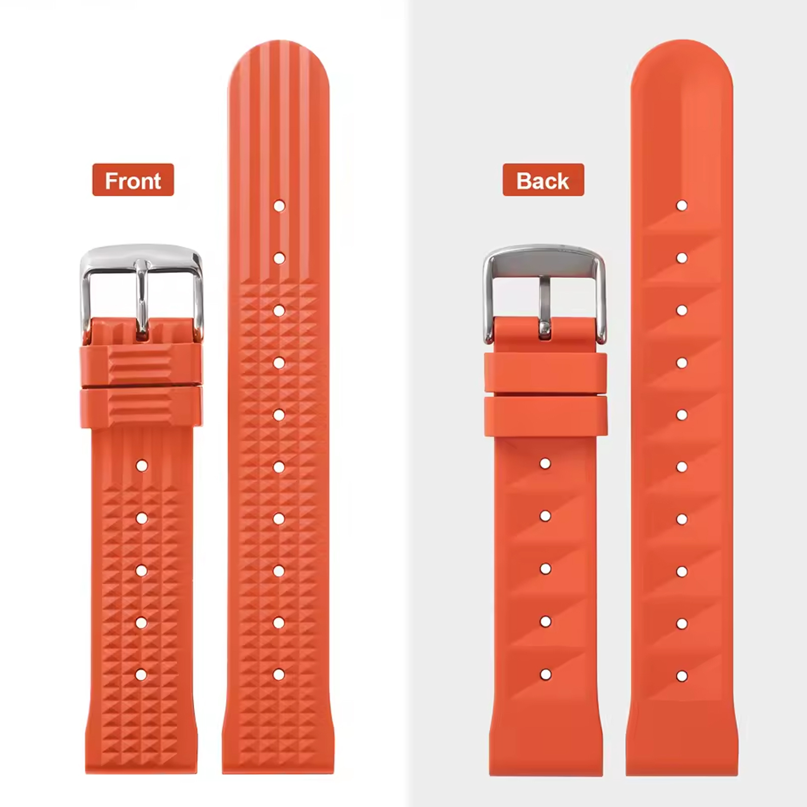 Watchdives Cinturino per orologio FKM Waffle di qualità premium 20mm 22mm Cinturino per orologio in gomma fluorurata a sgancio rapido per orologio subacqueo tradizionale