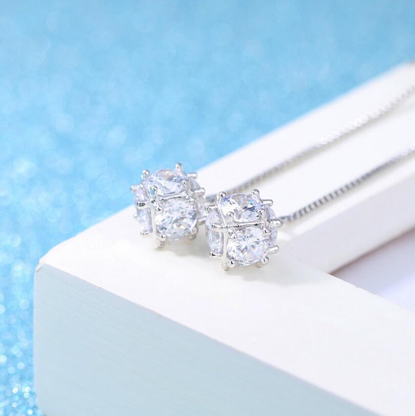 Anenjery Zilver Kleur Cubic Zirkoon Candy Oorbellen Lange Keten Kwastje Oorbellen Voor Vrouwen S-E180