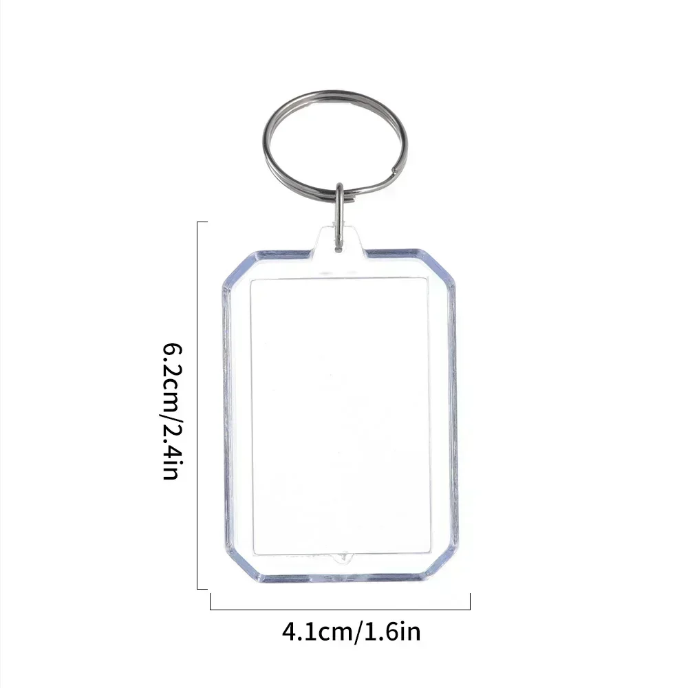 5/50 stuks transparante fotolijst sleutelhanger kwastjes snap-in aangepaste insert foto acryl blanco sleutelhanger duidelijke blanco foto hanger: GRIJS / GRIJS