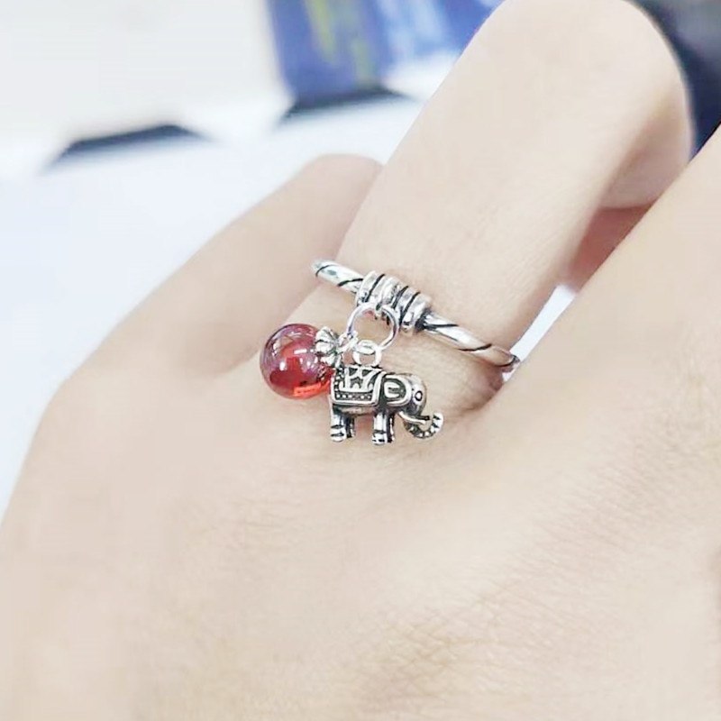 Overdreven Antiek Zilver Kleur Olifant Ringen Voor Vrouwen Rock Sieraden Verklaring Finger Ring Anillos Mujer Bijoux