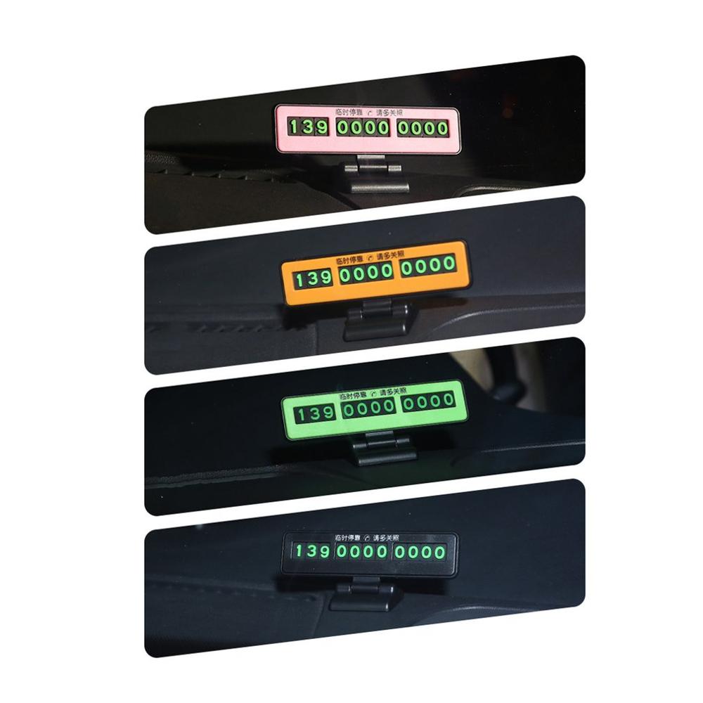 Car Luminous Parking Card Hide Temporary Parking Card Parking Number Card Mobile Phone Number Plate Moving Car Use Orange