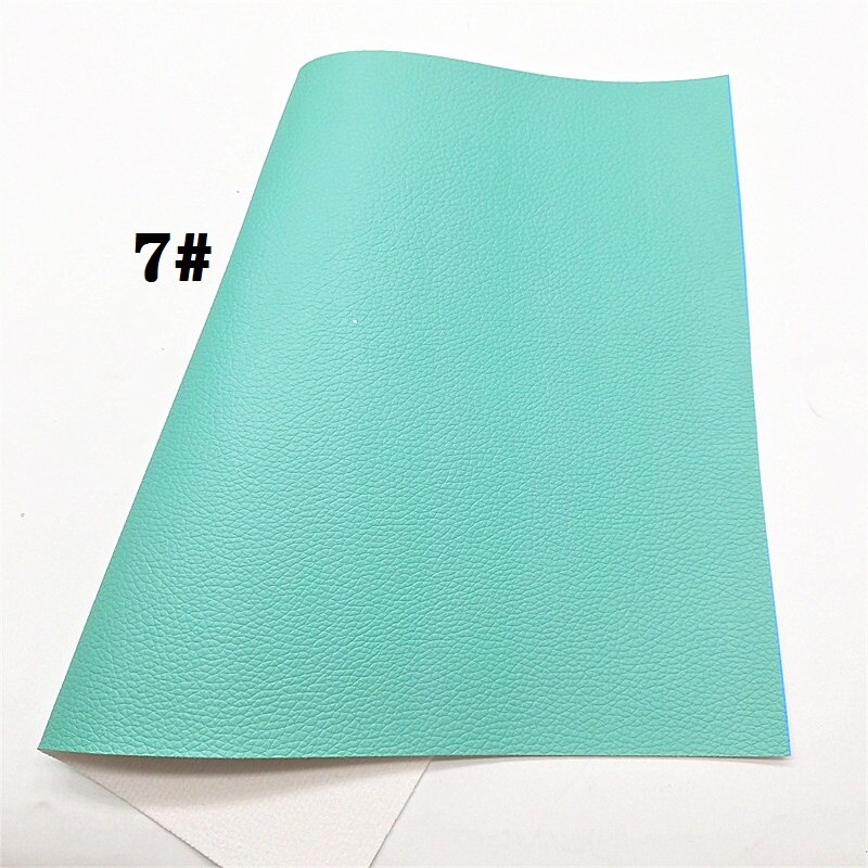 Neon Colors Litchi Textured Solid Synthetic Faux Leather Vinly Fabric Sheets with Felt Backing DIY Bows 21X29CM R416A: 7-21X29CM