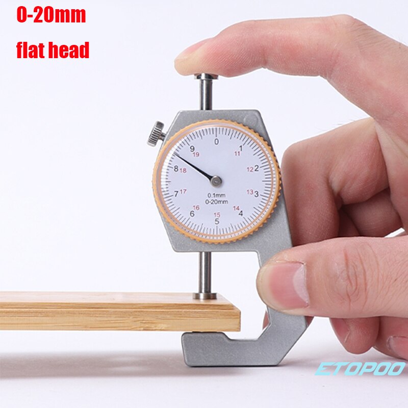 Digital Thickness Gauge Measuring Tools Electronic Thickness Meter Measure Thickness Of Paper Cloth Thin Metal Micrometer 0.01mm: dial 20mm flat