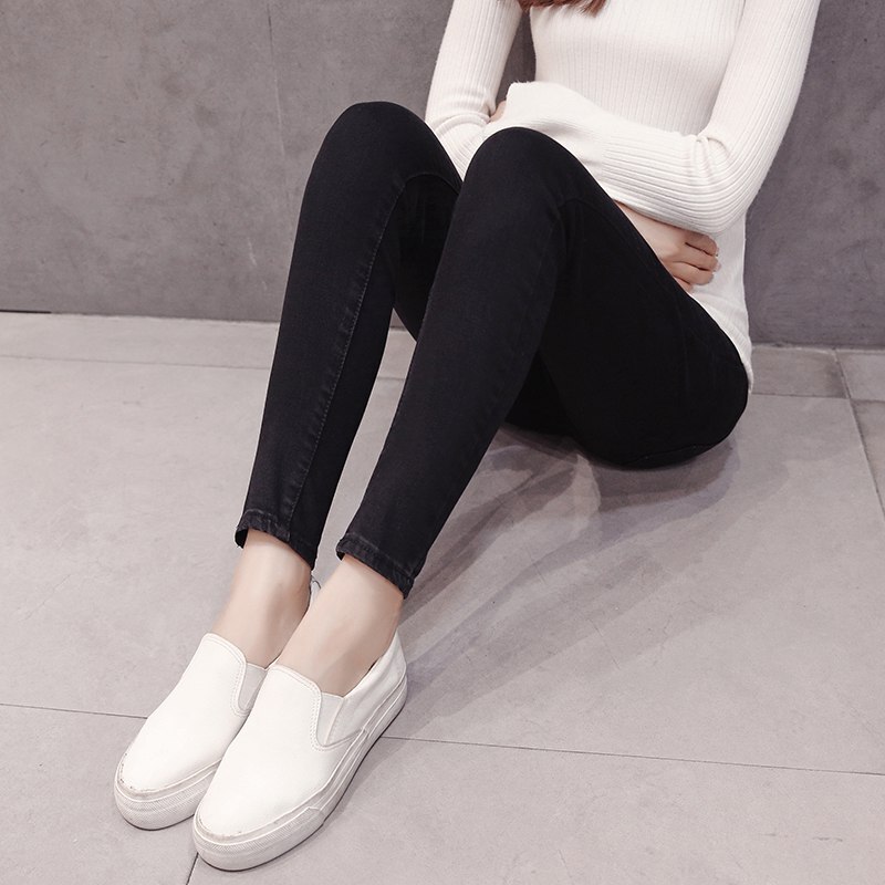 Jean élastique pour femme enceinte, pantalon long pour lever le ventre, automne et hiver
