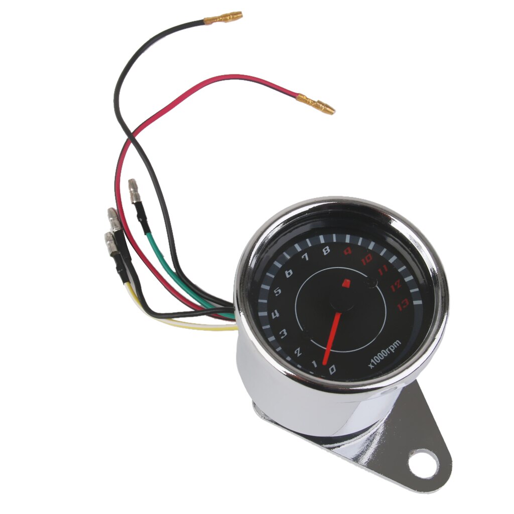 1 stück Universal- Silber Metall Motorrad Tachometer-lehre 0-13000 RPM