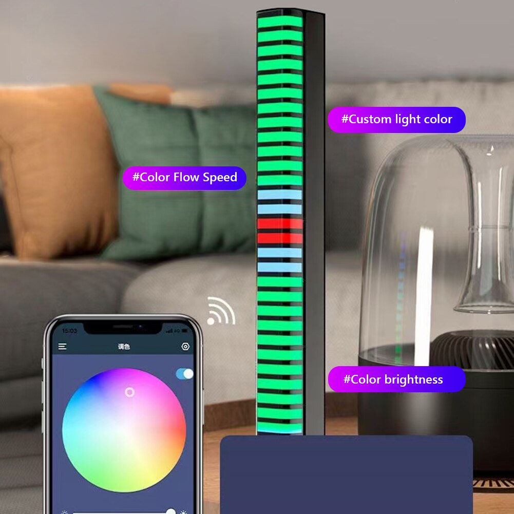 Usb 5v, app-steuerung, 3d 32 -leds, sprachsteuerung, rhythmus-lichtleiste, musik-atmosphären-ambiente-lampe, bar, computer