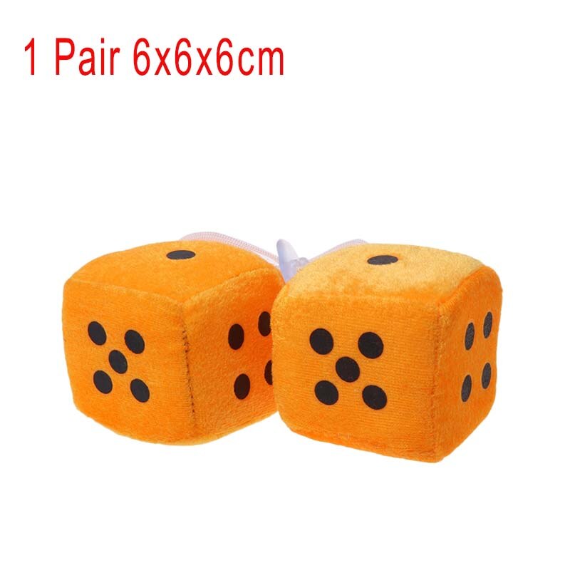 1 par fuzzy terninger prikker spejlbøjle dekoration bil styling tilbehør: 6cm- orange