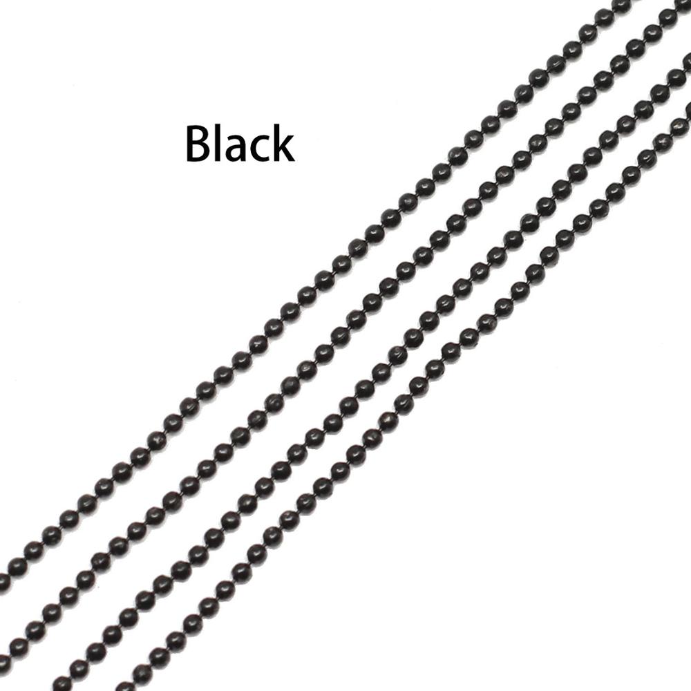 5 m/lote de cadenas de cuentas de bolas de Metal de Color dorado, negro y bronce, 1,2 1,5, 2mm para collares DIY, accesorios para hacer joyas: S / YELLOW