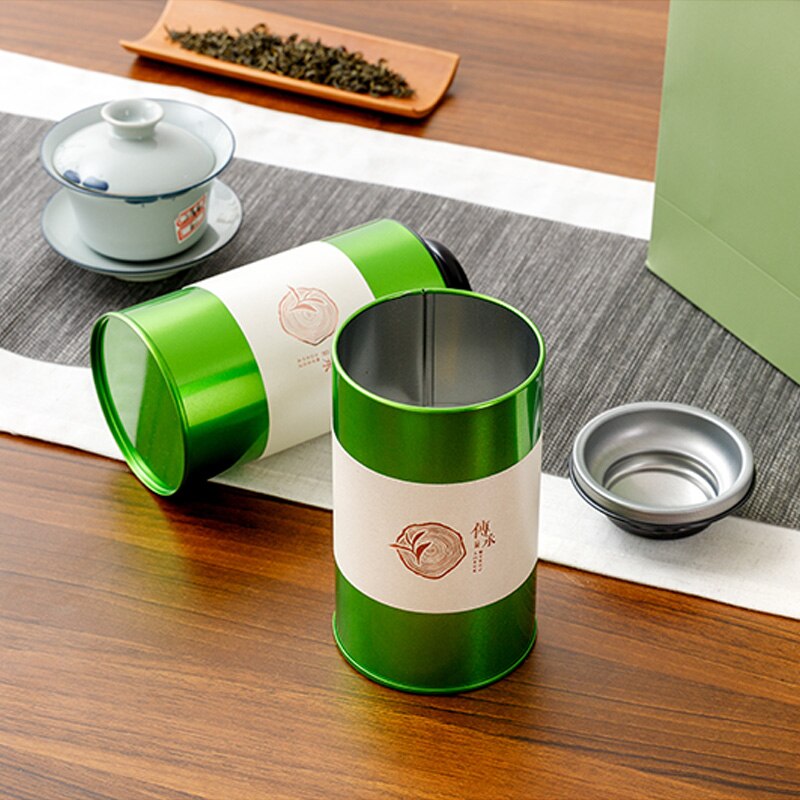 General Tea Tin Box 125g Tea Packaging Box Box Round Sealed Tin Can Household Metal Tea Set