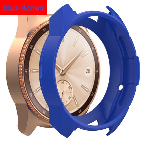 Gear S3 Frontier Case For Samsung Galaxy Watch 46mm band gear S3 Silicone Protect Cover Protective shell Watch Accessories: blue 42mm