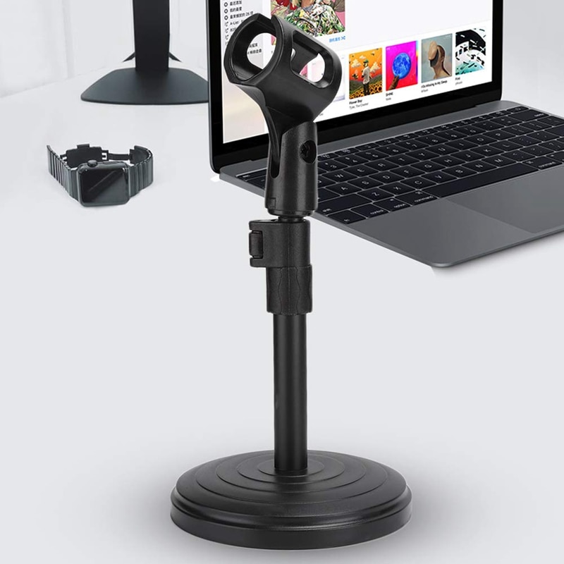 Microphone Stand Height Adjustable Angle Microphone Telescopic Stand Wear Resistant Table Top Microphone Stand