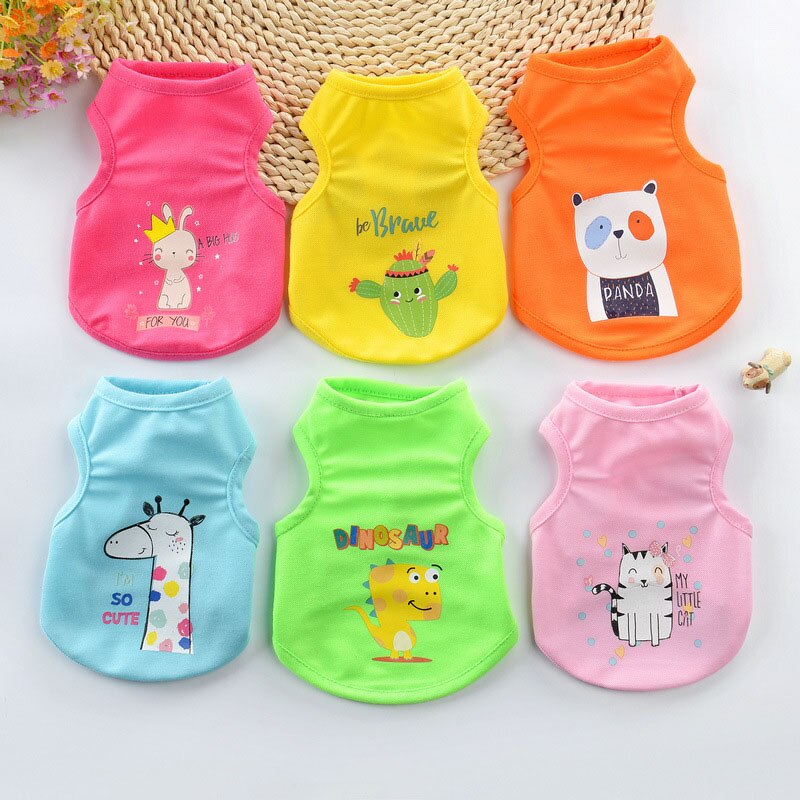 Dog Clothes Small Dogs XXXS-XS Simple Puppy Dog Accessory Thin section T-shirt Striped Pet Vest Sleeveless Solid Summer Clothes