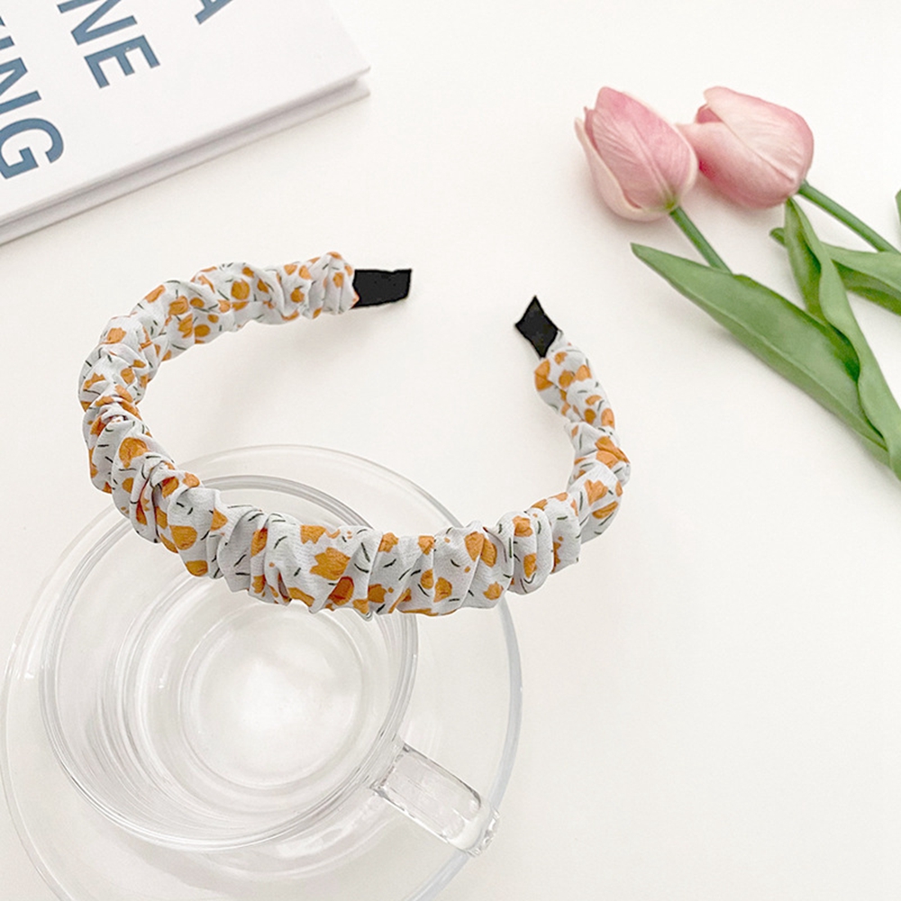 Zomer Baby Meisjes Snoep Kleine Kant Bloem Meisjes Hoofdbanden Kids Hoofd Hoepel Haarbanden Eenvoudige Geplooide Hoofddeksels Handgemaakte Accessoires: yellow 2