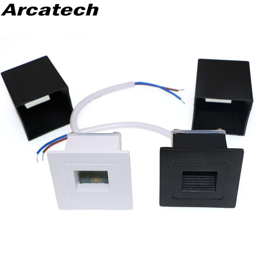 LED Footlights 1W Embedded Wall Lights Outdoor Waterproof Step Lights Stairs Light Plinths Night Lights NR-02