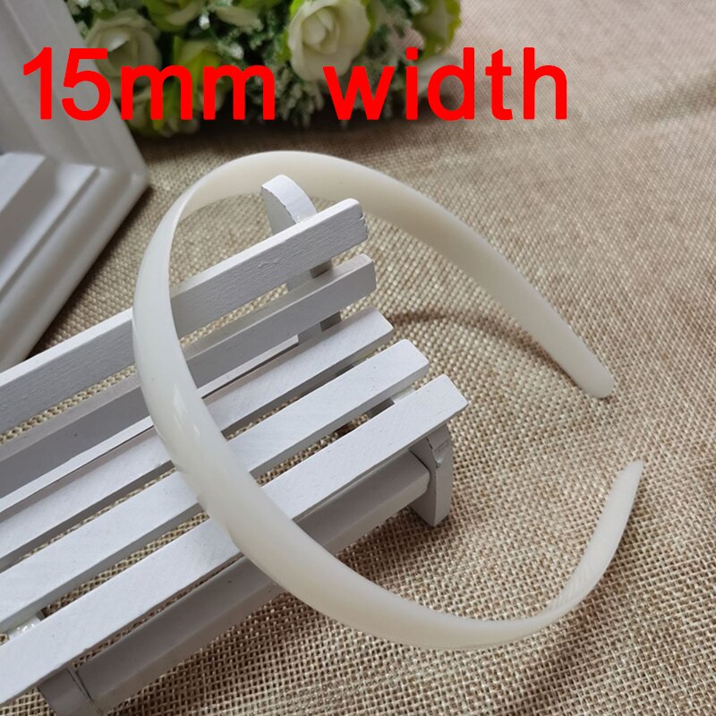 10pieces White Plastic Headbands 5-25 mm Plain No Teeth Head Hoop Band Base for DIY Hair Jewelry Making Headbands Accessories: 15mm width