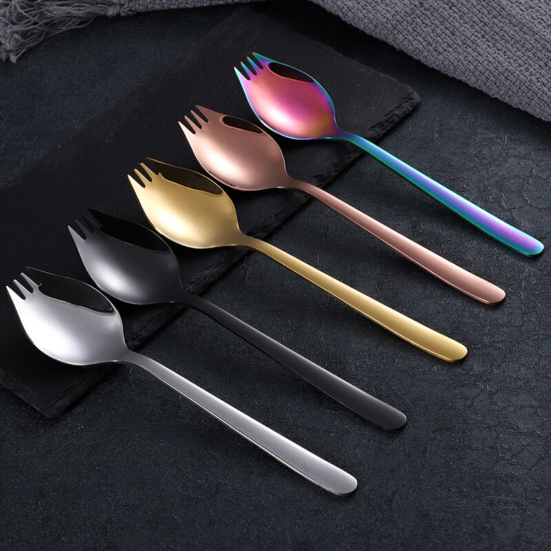 Lightweight Stainless Steel Forks Spoon For Camping Dessert Fork Non-toxic Salad Spoons Non-Corrosive Durable