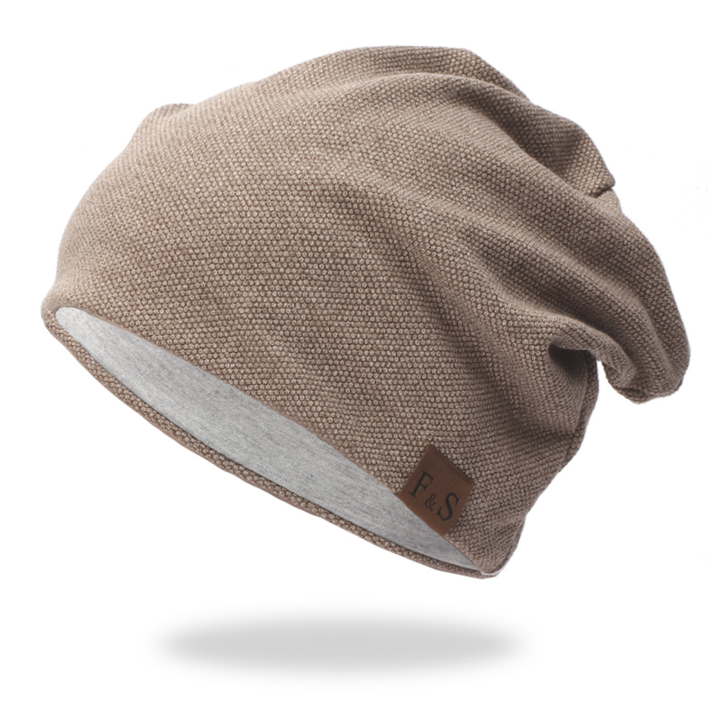 Motorkap Hoed Voor Mannen En Vrouwen Herfst Gebreide Effen Kleur Lente Toevallige Zachte Tulband Hoeden Hip Hop: khaki