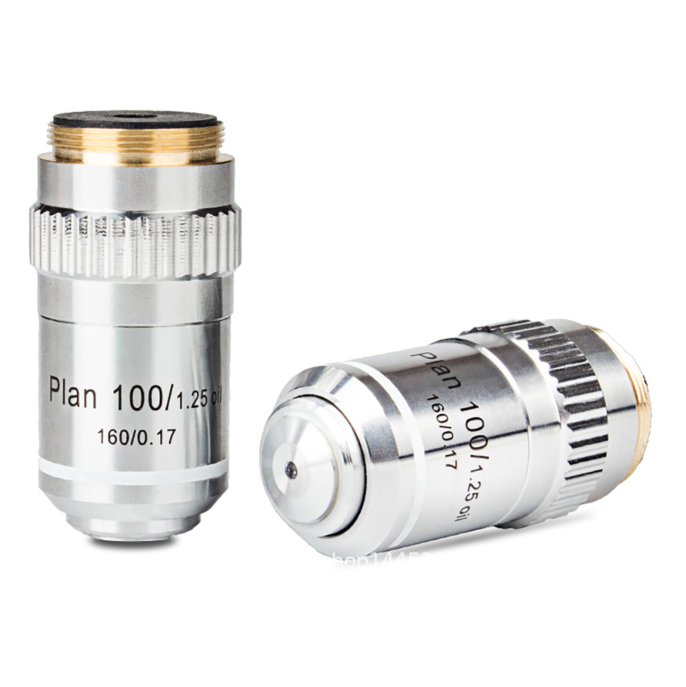 Microscope Plan Achromatic Objective Lens 4X 10X 20X 40X 100X Biological Metallurgical Microscope Objectives 20.2 RMS Thread