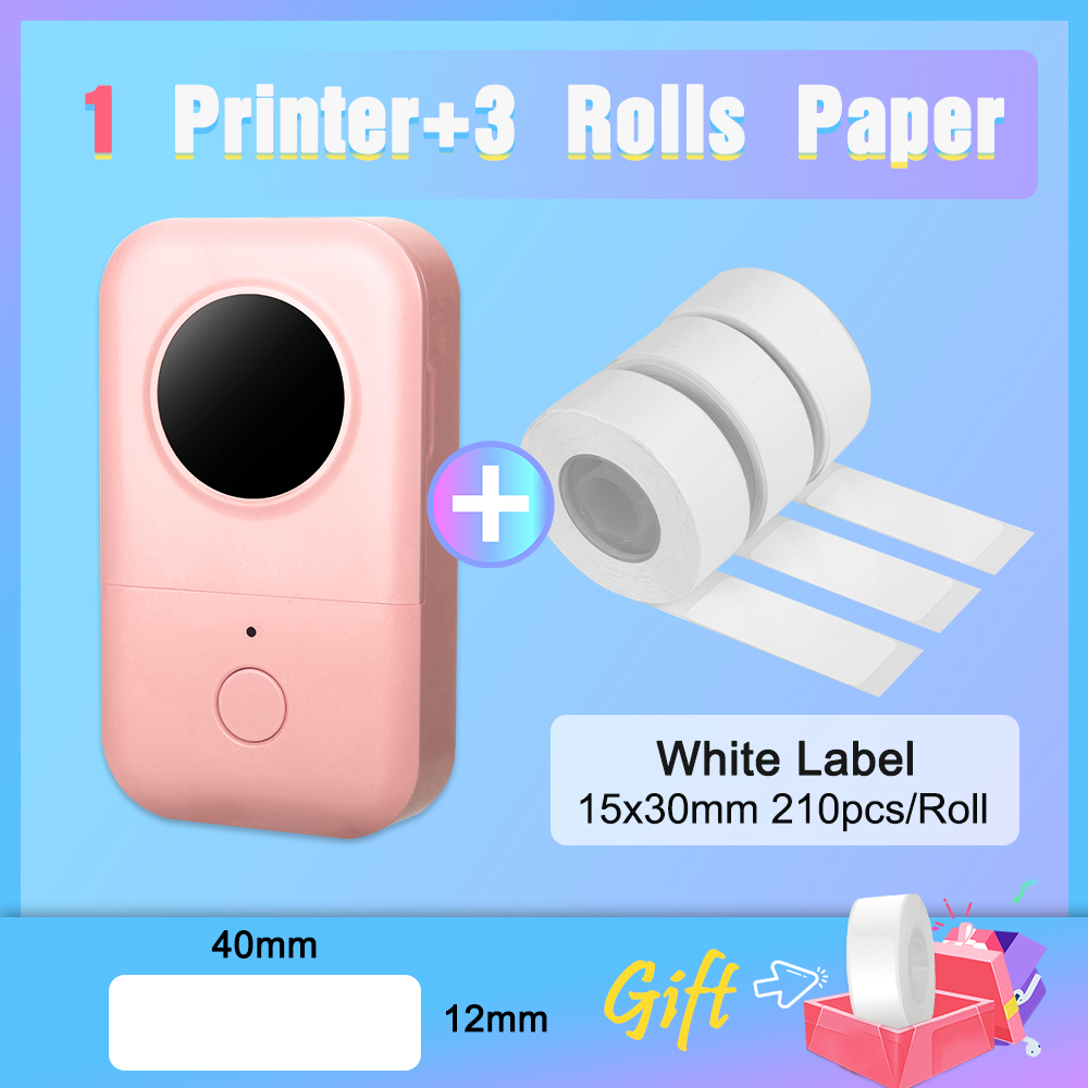 Version Phomemo D30 Smart Mini Label Maker Wireless Thermal Label Machine Compatible with IOS and Android System: D30P add 3 1530paper