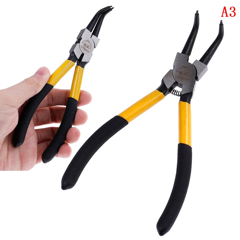1pc 1m/ 7" snap rings puller Snap Ring Pliers Set Curved Straight Tip Circlip Combination Retaining Clip Mechanical Tools: 1pc-A3