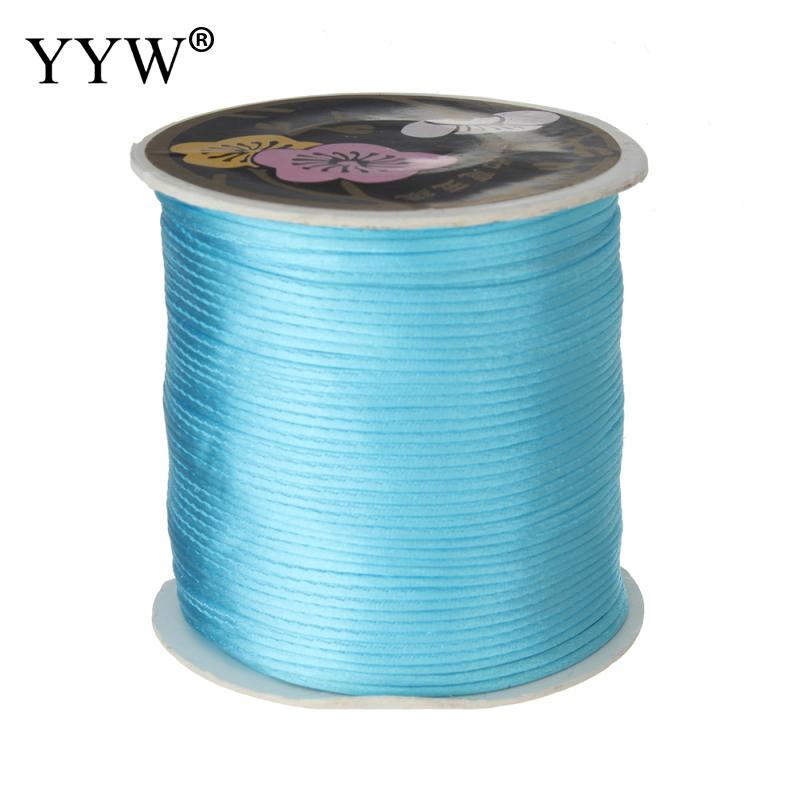 70 m/PC 1mm bobine de Nylon mélange couleur noir chinois Satin soie noeud macramé cordon perles européen tressé fil: turquoise