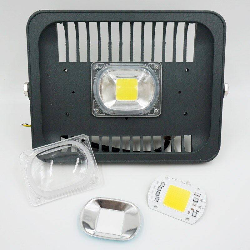 Las lentes LED para Chips LED COB incluyen: Lente de PC, Reflector y anillo de silicona, funda para lámpara, sombras, luz deportiva DIY para Reflector