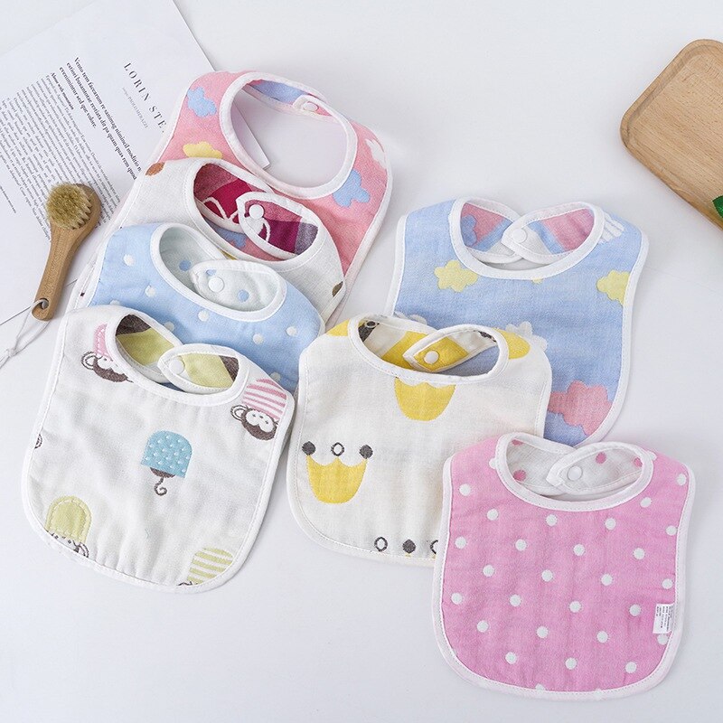 0-3T Baby Lätzchen Druck Waschbar U Geformt Lätzchen Kleinkind Baby unisex Sechs schichten Saugfähigen Sabbern Handtuch Weichen Lätzchen Blick Speichel Handtuch