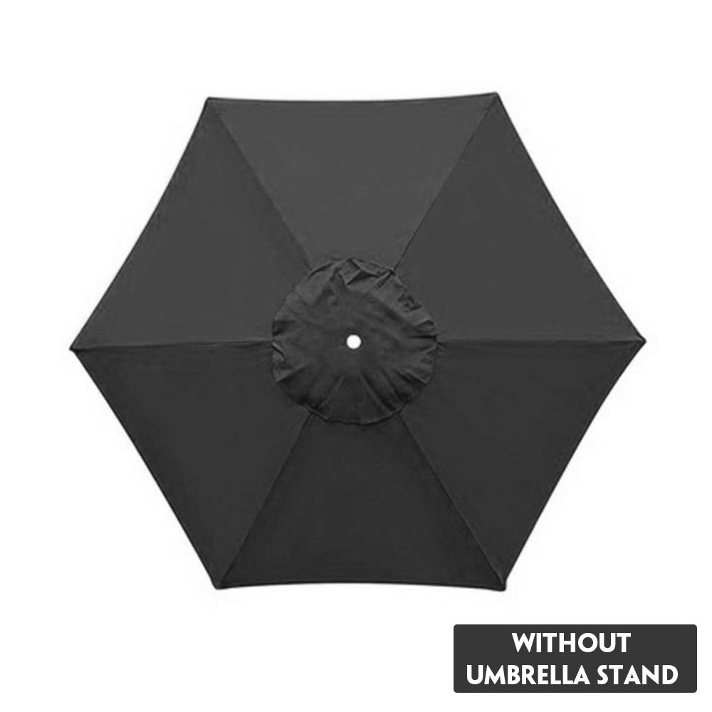 2m parasols de terrasse, support de protection pour parasol, 48 lampes led, auvent de jardin extérieur, abri solaire pour cour, piscine, plage: Noir