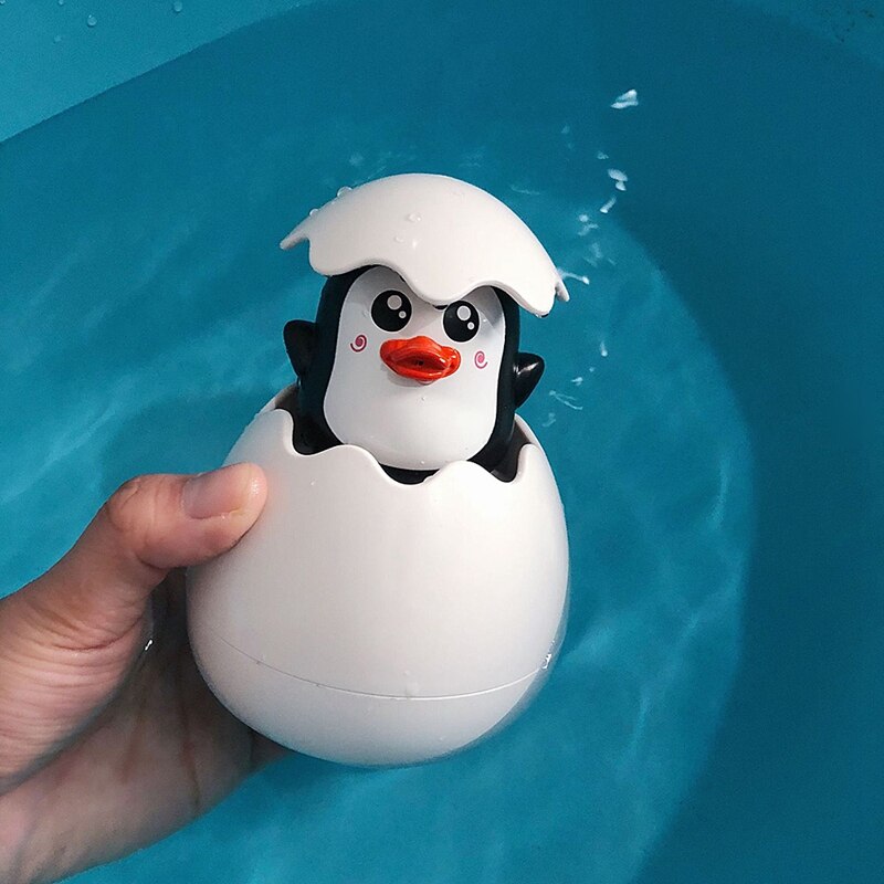 Bébé bain jouet enfants mignon pingouin oeuf eau pulvérisation arroseur salle de bain arrosage douche natation eau jouets
